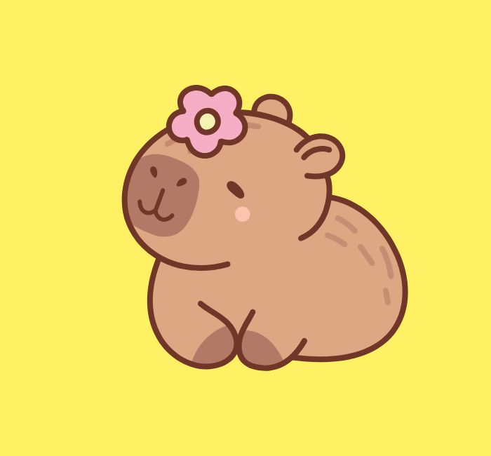 Hay đơn giản là avatar capybara có bông hoa trên đầu